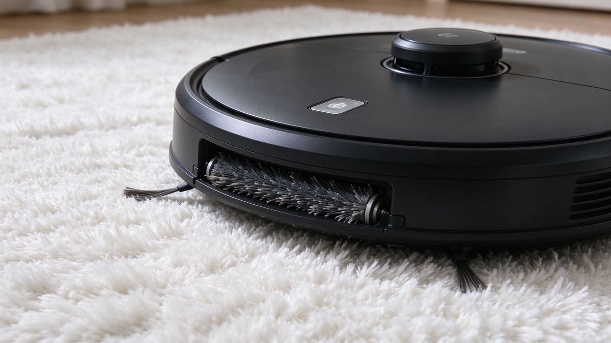Robot vacuum cleaning deep pile carpet