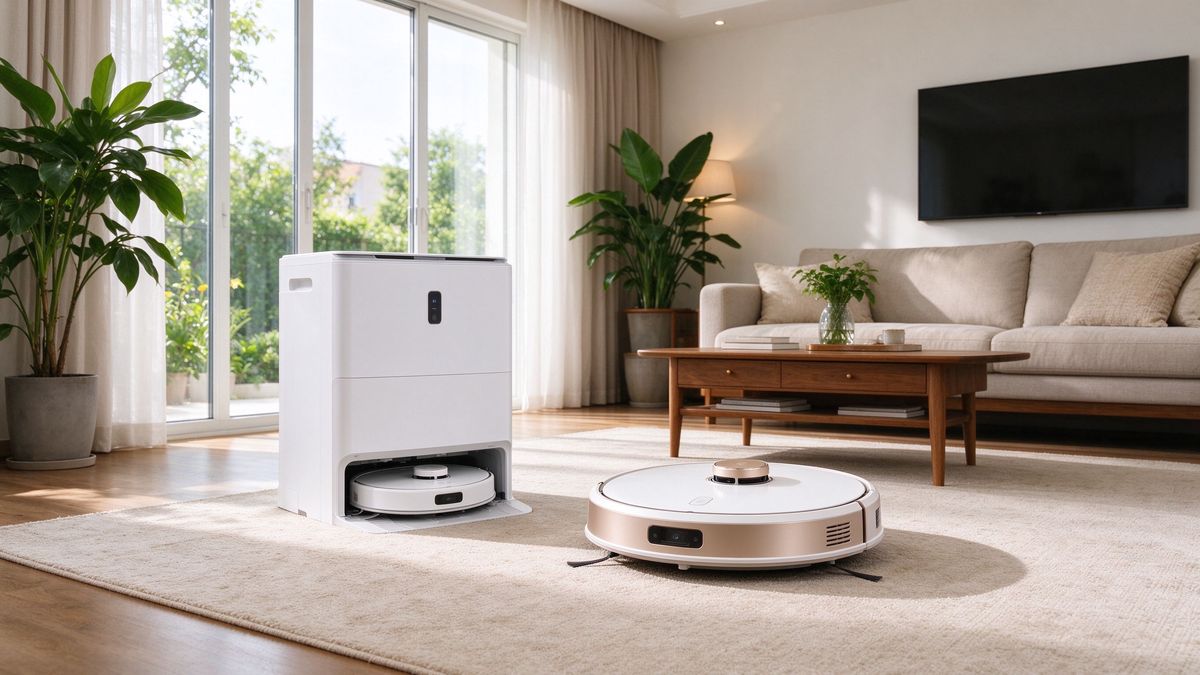 eufy S1 Pro robot and station in a bright living room