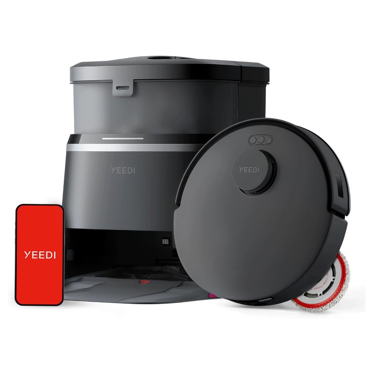 Yeedi M12 Pro Plus with its dock